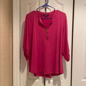 XL pink quarter sleeve blouse
